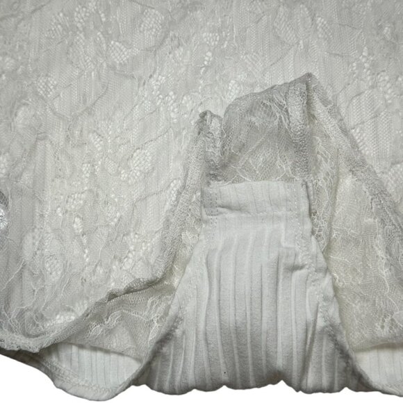 NWT bebe Logo Sheer Lace Back Bodysuit Size L White - Picture 9 of 10